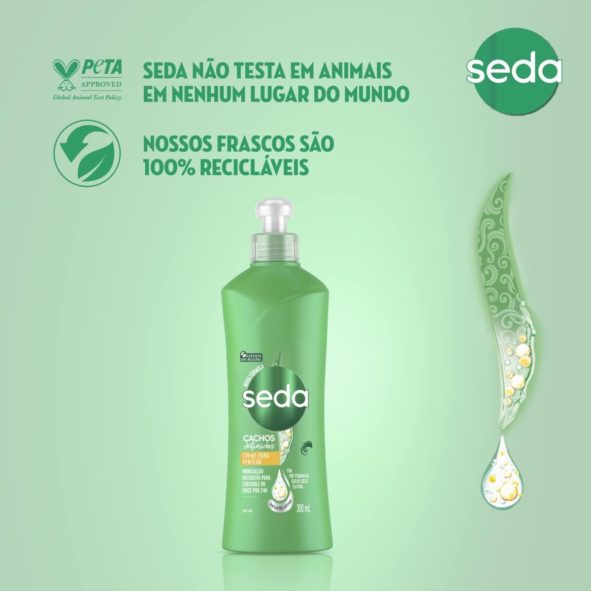 Seda Creme Para Pentear Cachos Comportados Definidos, Branco na Amazon