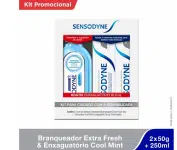 Sensodyne Branqueador Extra Fresh Kit com 2 Cremes Dentais, 50g, Enxaguatório Bucal Coolmint para Dentes Sensíveis, 250ml na Amazon