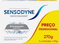 Sensodyne Creme Dental Branqueador Extra Fresh com Flúor, Leve 3 e Pague 2, Anti Tártaro, Contra Sensibilidade, 90g cada na Amazon