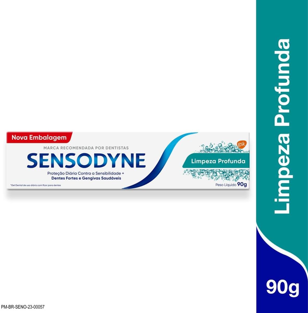 Sensodyne Creme Dental Limpeza Profunda com Flúor, Proteção Diária Contra a Sensibilidade, Dentes Fortes e Gengivas Saudáveis, Refrescância Prolongada, 90g na Amazon