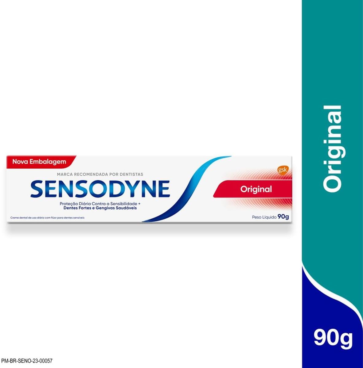 Sensodyne Creme Dental Original com Flúor, Proteção Diária Contra a Sensibilidade, Dentes Fortes e Gengivas Saudáveis, 90g na Amazon