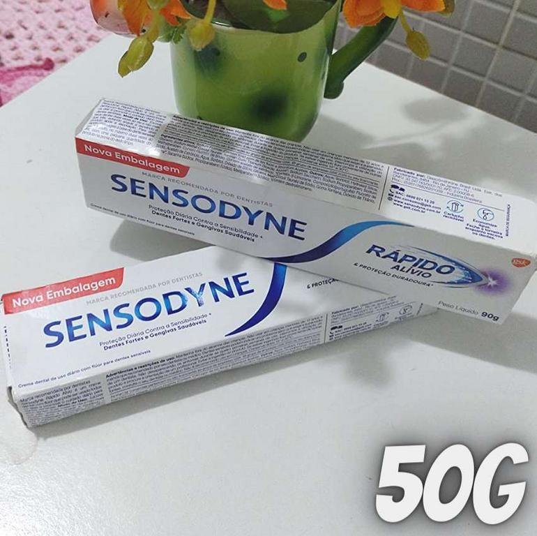 Sensodyne Rápido Alívio Creme Dental para Dentes Sensíveis, Proteção contra Cárie, 50g na Amazon