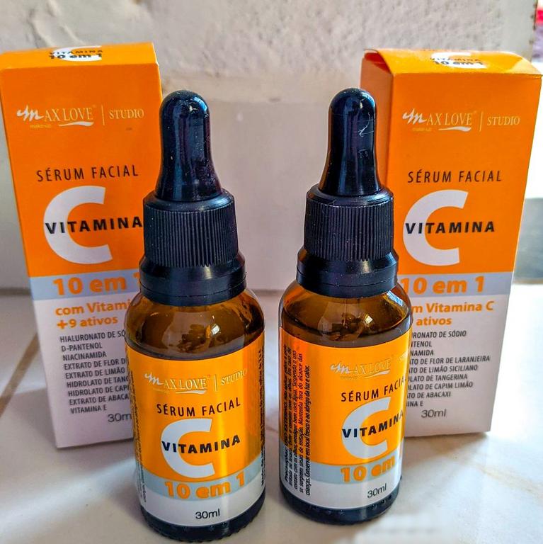 Sérum Facial Vitamina C, 10 em 1, Pele Hidratada, Macia e Iluminada, 30ml, Max Love na Amazon