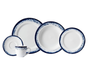 Serviço de Jantar e Chá 20 Peças em Porcelana, Decoração Névoa Azul, Porcelana Schmidt na Amazon