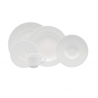 Serviço De Jantar E Chá 20 Peças Em Porcelana. Modelo Redondo Com Relevo Arcos. Fabricado Pela Schmidt. na Amazon