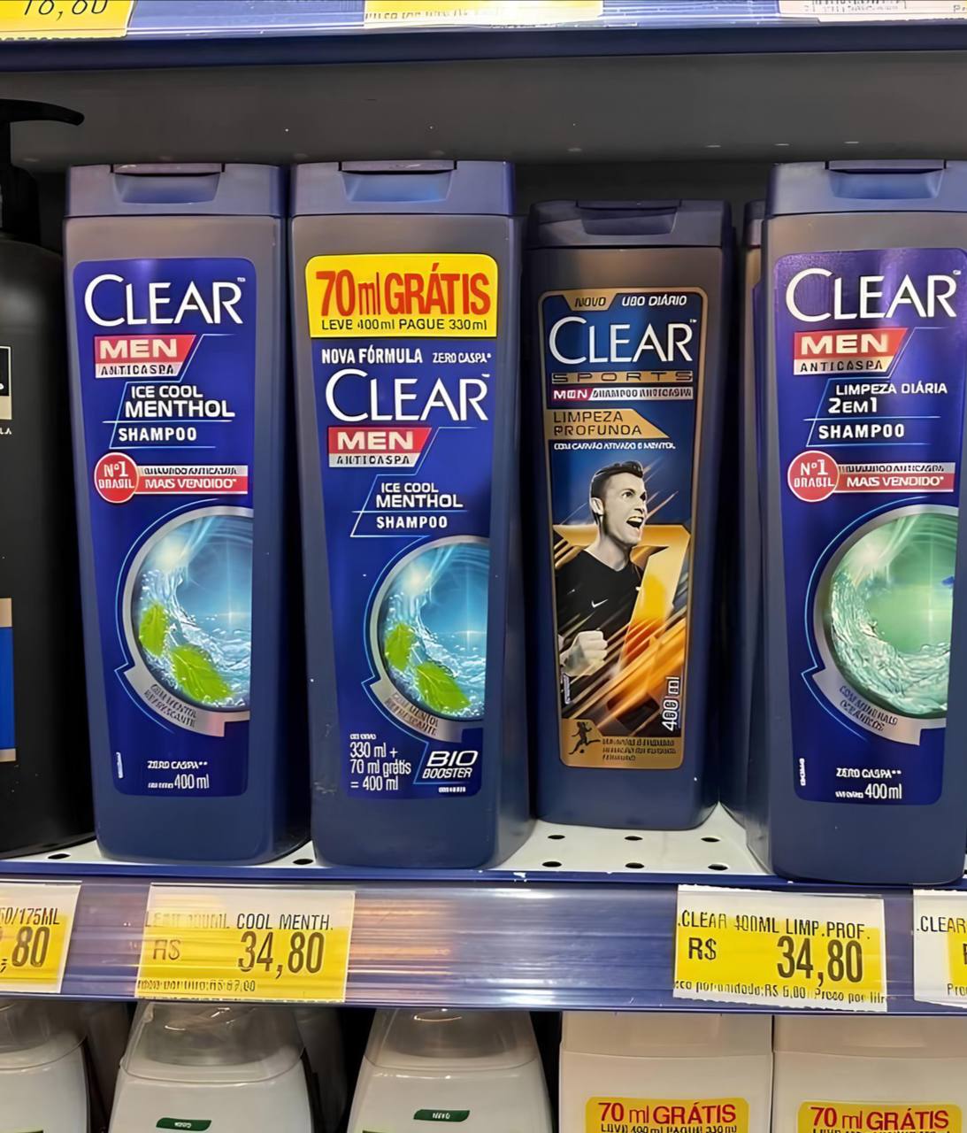 Shampoo Anti Caspa Clear 400Ml Limpeza Diária 2 em 1, Clear na Amazon