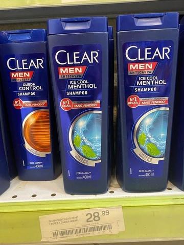 Shampoo Anticaspa Clear Men Ice Cool Menthol 400ml na Amazon