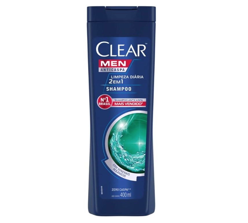 Shampoo Anticaspa Clear Men Limpeza Diária 2 em 1 400ml na Amazon