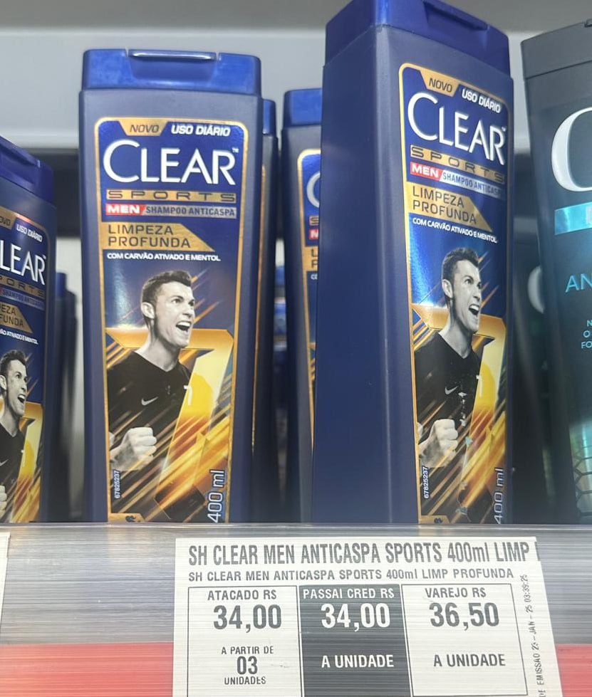 Shampoo Anticaspa Clear Sports Men Limpeza Profunda 400ml na Amazon