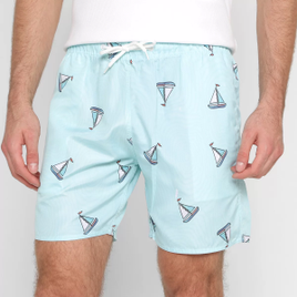Shorts De Praia Wall Barcos Masculino na Zattini