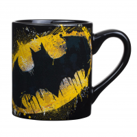 Silver Buffalo Dc Comics Batman Com Logotipo De Pintura A Salpicos De Cerâmica Jumbo, Caneca De 400 Ml na Amazon
