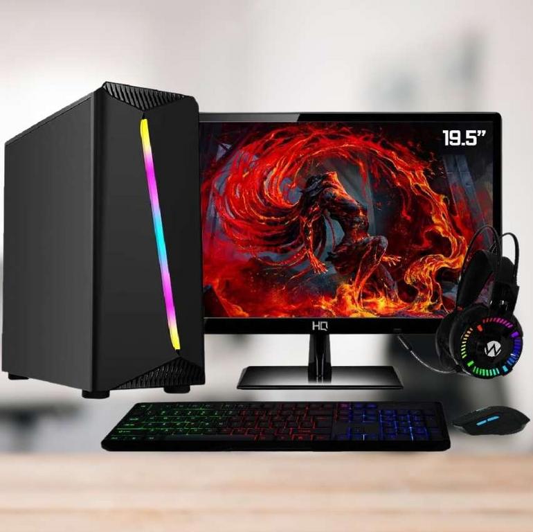Skill Gaming PC Gamer Completo AMD 6-Core CPU 3.8Ghz 8GB (Placa de vídeo Radeon R5 2GB) SSD 120GB Kit Gamer Skill Monitor HDMI LED 19.5 Casual, Preto, 40434 na Amazon