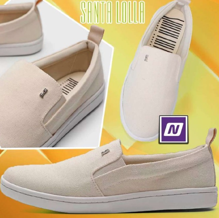 Slip On Santa Lolla Deserto Lona Feminino – Off White na Netshoes