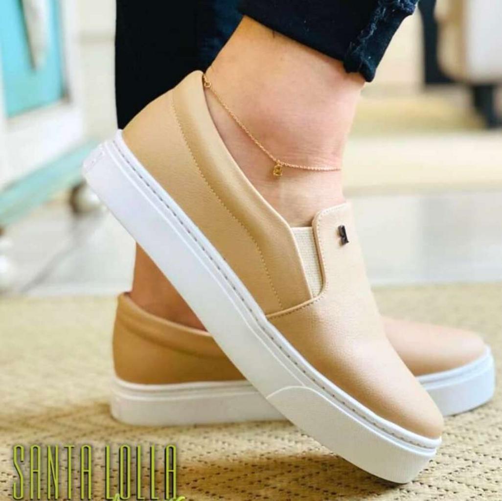 Slip On Santa Lolla Logo Feminino Areia na Magazine Luiza