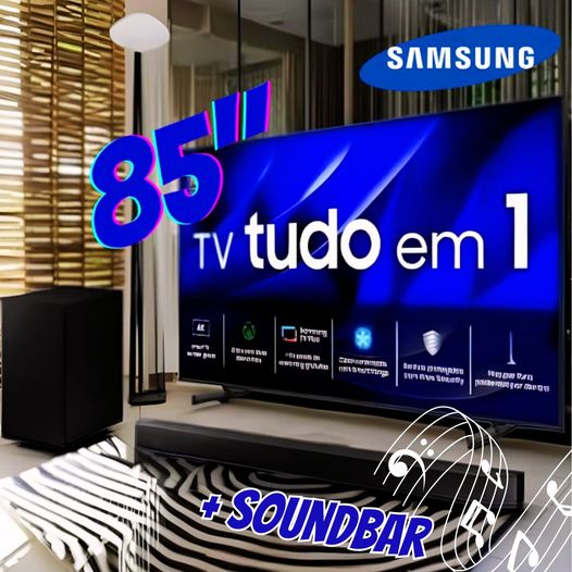 Smart Big Tv 85” Crystal Uhd 4k 85du8000 2024 + Soundbar Hw-b550/zd Kit na KaBuM!
