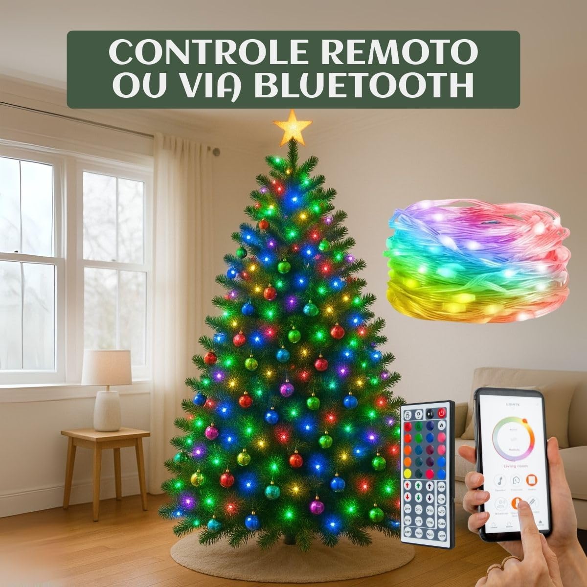 Smart Bluetooth Pisca 100leds 10m Natal USB Fontes de Luz Controle 6 Funções Aplicativo IP 65 LuvinCo na Amazon