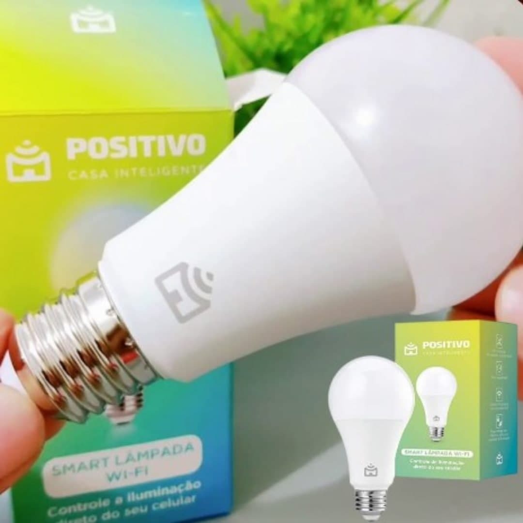 Smart Lâmpada Positivo Casa Inteligente Wi-Fi LED 9W Branco Quente e Frio RGB – Bivolt na Casas Bahia