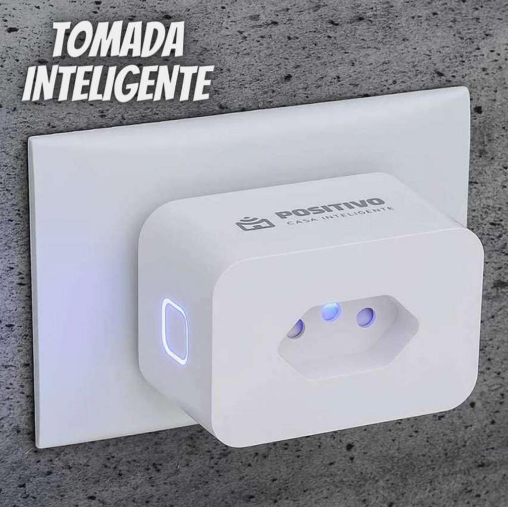 Smart Plug Wi-Fi 10A/1000W- NBR, Positivo Casa Inteligente, ligue ou desligue seus eletrodomésticos através do celular, Compatível com Alexa na Amazon