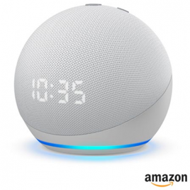 Smart Speaker Amazon Echo Dot 4ª geração com Relógio e Alexa na Shopee