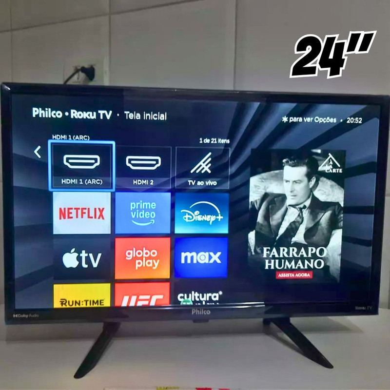 Smart TV 24” Philco PTV24G5YR2CP Roku TV Dolby Audio na Amazon