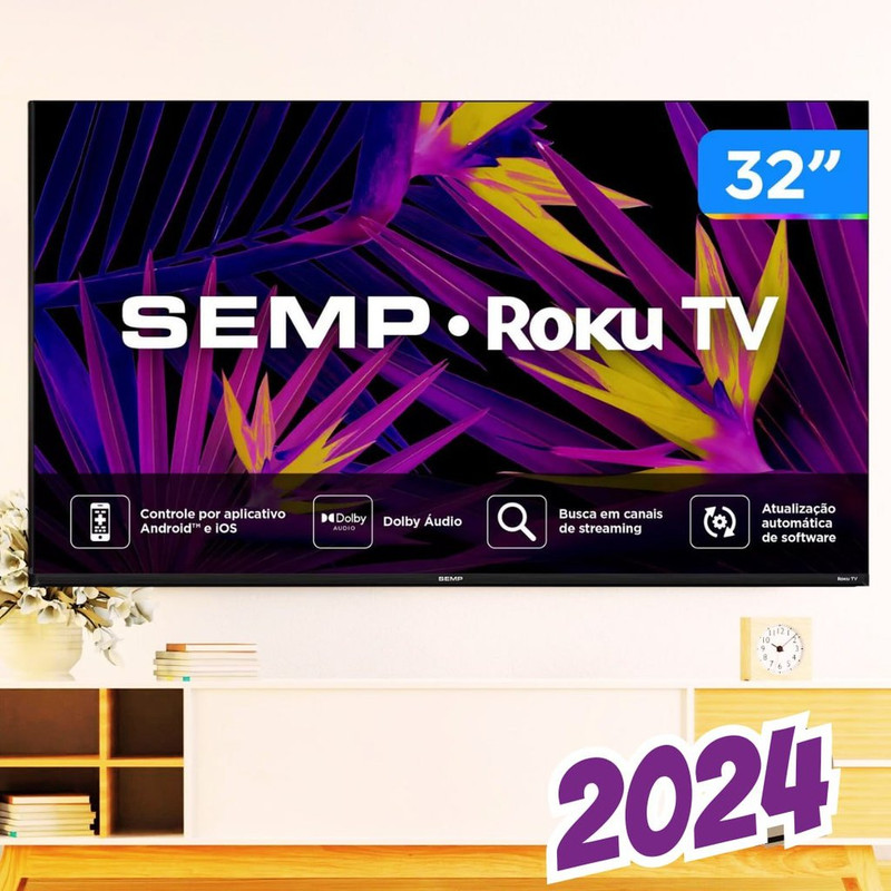 Smart TV 32″ Roku R6610 Hd Wi-fi Dual Band Semp – bivolt na Shopee