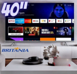 Smart TV 40” Britânia BTV40E3AAGSSGBLF Led Dolby Audio na Amazon