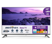 Smart TV 40” Britânia Roku TV LED Dolby Audio BTV40M9GR2CGB na Amazon