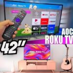 Smart TV 42″ AOC Full HD DLED 42S5045/78G com Processador Quad Core, Sistema Operacional Roku, HDMI e USB na Casas Bahia