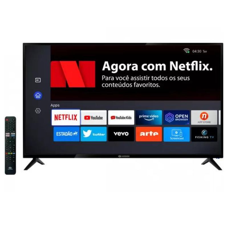 Smart TV 43” Full HD DLED Vizzion LE43DF20 – IPS Wi-Fi 2 HDMI 2 USB na Magazine Luiza