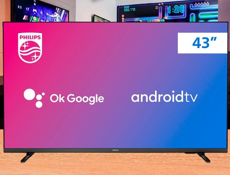 Smart TV 43″ Full HD Philips Android 43PFG6917/78, Google Assistant, Comando de Voz, HDR, 3 HDMI, Wifi 5G, Bluetooth 5.0, Dolby Atmos na Amazon