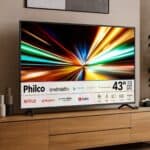 Smart TV 43″ Philco Android TV Full HD Borda Infinita P43EAA na Amazon