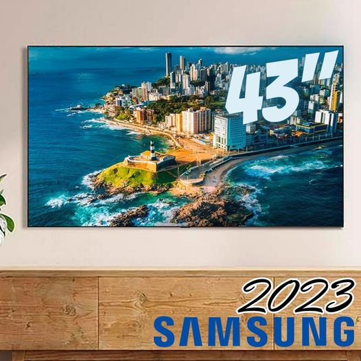 Smart TV 43 Polegadas Samsung UHD 4K, 3 HDMI, 1 USB, Bluetooth, Wi-Fi, Gaming Hub, Tela sem limites, Alexa built in – UN43CU7700GXZD na Magazine Luiza