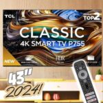 Smart TV 43” Ultra HD 4K TCL 43P755 LED com Google TV, Dolby Vision e Atmos, HDR10+, Wi-Fi, Bluetooth, Google Assistente e Design sem Bordas na Casas Bahia