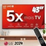 Smart TV 4K 43″ LG UHD 43UT8000 Processador α5 Ger7 AI Alexa/Chromecast integrado Otimizador de Jogos webOS 24 compatível com Controle Smart Magic na Amazon
