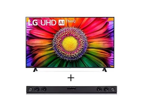 Smart TV 4K 50″ LG NanoCell 50NANO80T + LG SoundBar SQC2-300W na Amazon