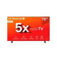 Smart TV 4K 70" LG NanoCell 70NANO80T Com Processador A5 Ger7 AI, Hub De Esportes, Alexa na Casas Bahia