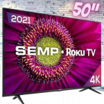 Smart TV 50” 4K UHD D-LED Semp RK8500 – VA Wi-Fi 4 HDMI 1 USB na Magazine Luiza