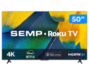 Smart TV 50” 4K UHD LED Semp RK8600 Wi-Fi – 3 HDMI 1 USB na Magazine Luiza