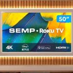Smart TV 50” 4K UHD LED Semp RK8600 Wi-Fi – Bluetooth 3 HDMI 1 USB na Magazine Luiza