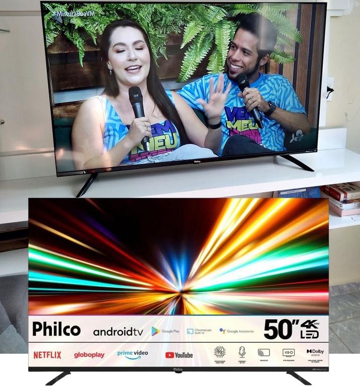 Smart TV 50″ Philco 4K LED Android Dolby Audio P50EAA na Amazon