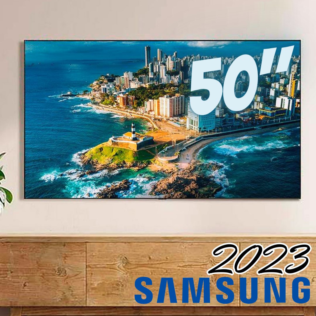 Smart TV 50″ Samsung UHD 4K 50CU7700 2023, Processador Crystal 4K, Gaming Hub, Visual Livre de Cabos na Compra Certa