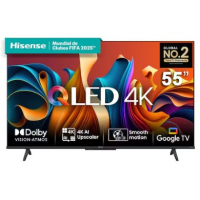 Smart TV 55" Hisense Ultra HD 4K QLED Q6N, Google TV na Ponto