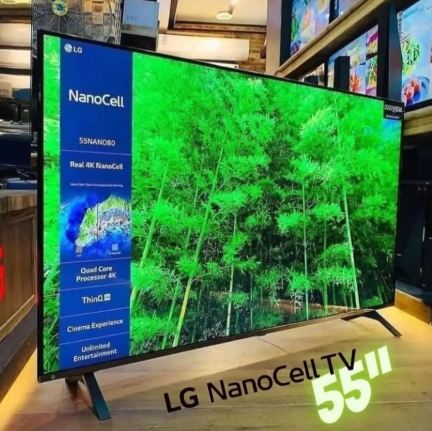 Smart TV 55” LG 4K NanoCell 55NANO80 2022 Inteligência Artificial AI ThinQ Smart Magic Google Alexa Preto na Girafa