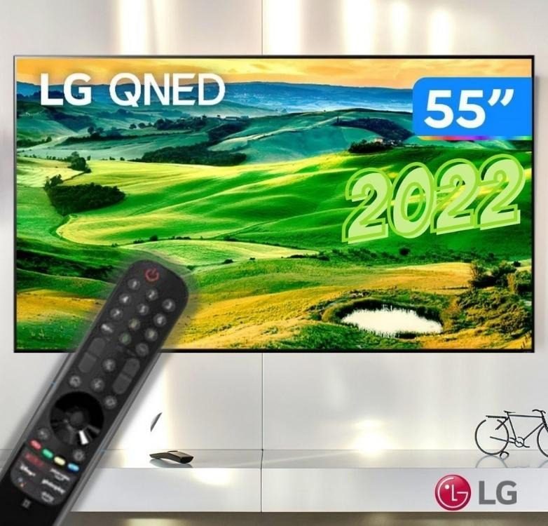 Smart TV 55″ LG 4K Quantum Dot NanoCell 55QNED80 120Hz, FreeSync, HDMI 2.1, ThinQ, Google, Alexa na Ponto