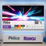 Smart TV 55″ Philco 4K UHD LED Roku TV Dolby Audio P55CRA na Amazon