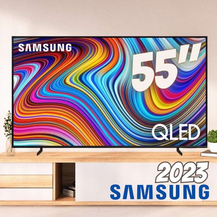 Smart TV 55″ QLED 4K Samsung Q60C, Modo Game, Som em Movimento, Tela sem limites, Design Slim, Visual Livre de Cabos, Alexa Built In na Casas Bahia