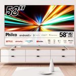 Smart TV 58″ 4K UHD D-LED Philco Fast Smart PTV58GAGSKSBL na Magazine Luiza