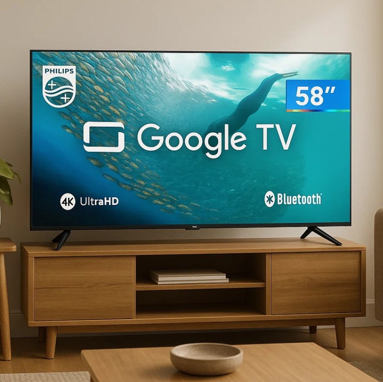 Smart TV 58″ 4K UHD D-LED Philips Série 7019 58PUG7019/78 Wi-Fi Bluetooth Google Assistente 3 HDMI 2 USB na Aliexpress