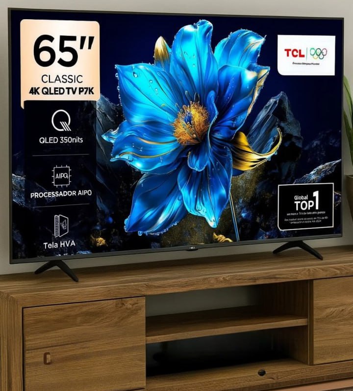 Smart TV 65″ TCL 4K UHD QLED 65P7K Google TV AiPQ Google Assistente 3 HDMI 1 USB na Aliexpress
