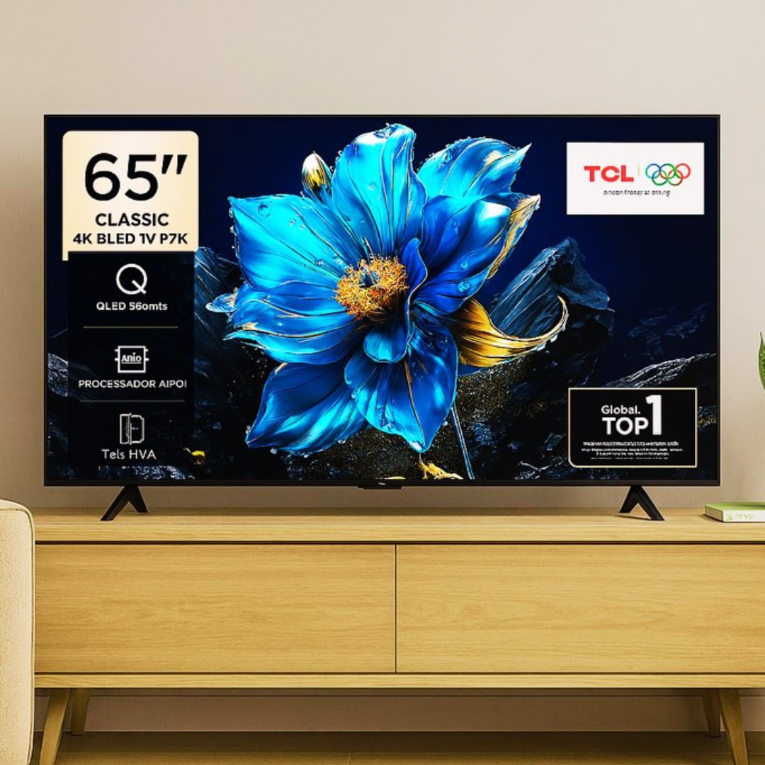 Smart TV 65″ TCL 4K UHD QLED 65P7K Google TV AiPQ Google Assistente 3 HDMI 1 USB na Aliexpress
